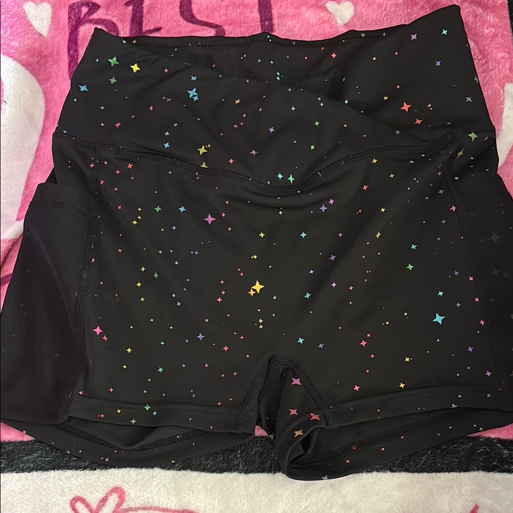 Black Starry Athletic Shorts